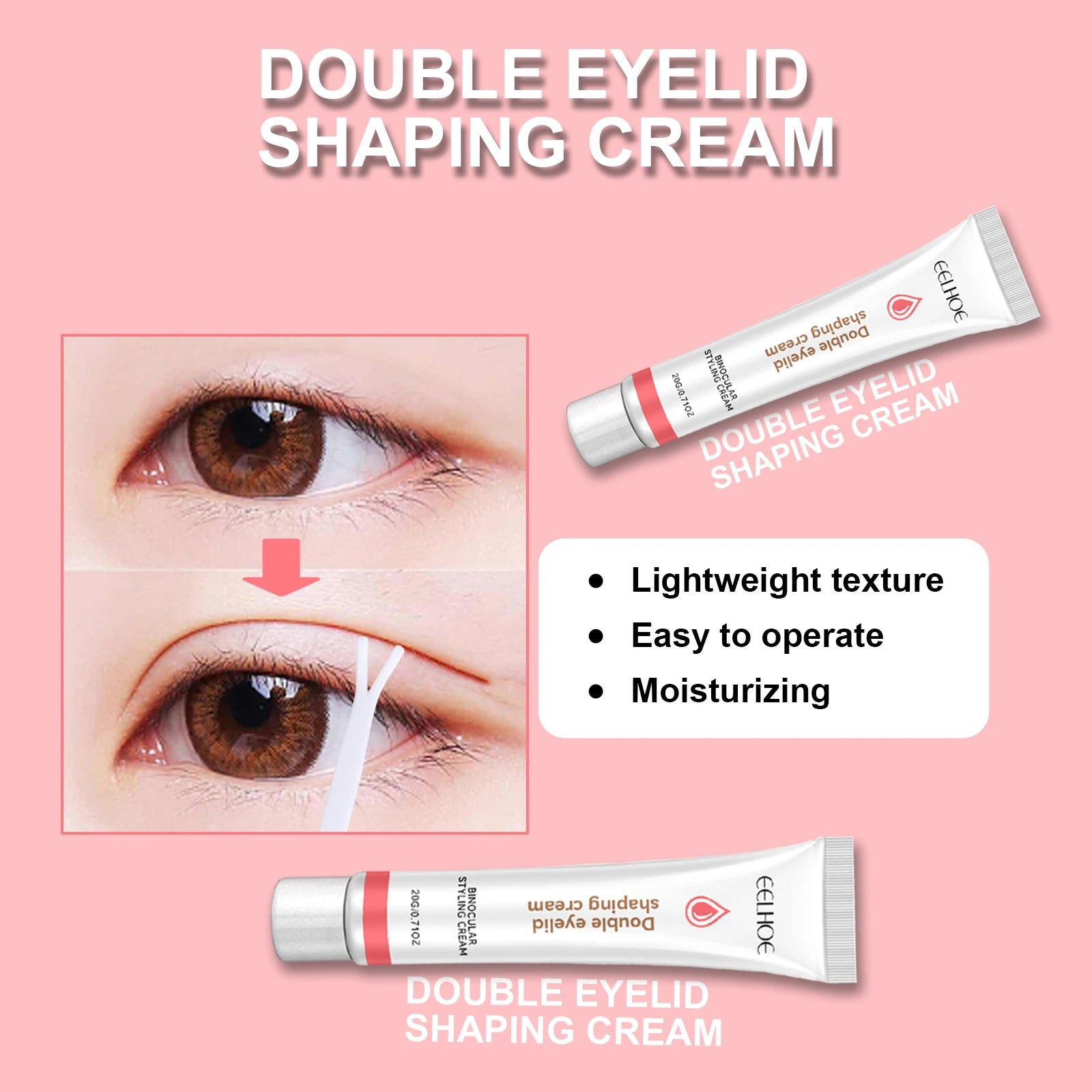Eelhoe Double Eyelid Styling Cream – Invisible Eye Lift Glue Eyelid Styling Cream Zpaxo