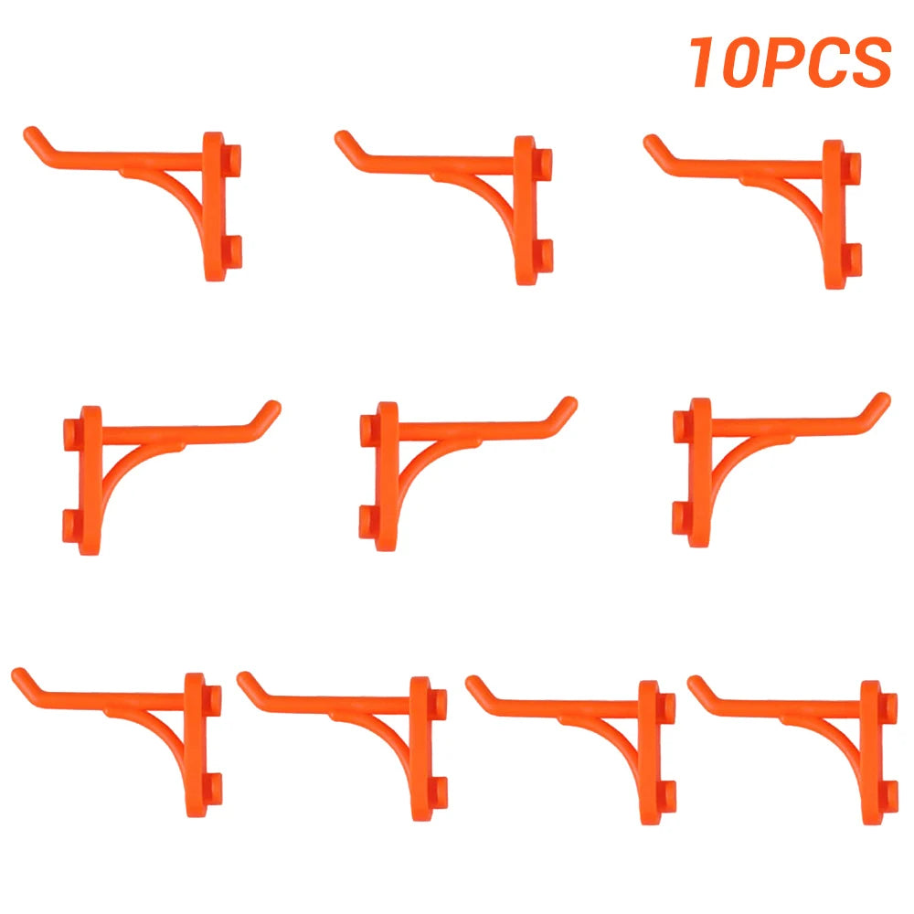 10pc Wall-Mounted Hardware Tool Holder Plastic Storage Hanging Board Hole Hook Parts Garage Organize Attachment for Workshop Zpaxo