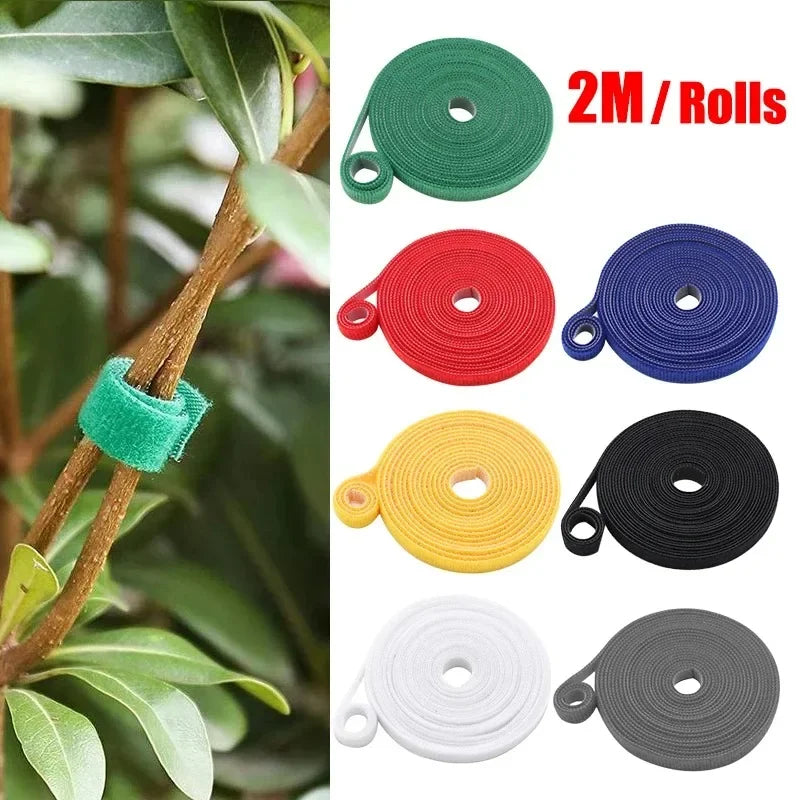Green Nylon Garden Twine & Plant Ties – Hook Loop Cane Support