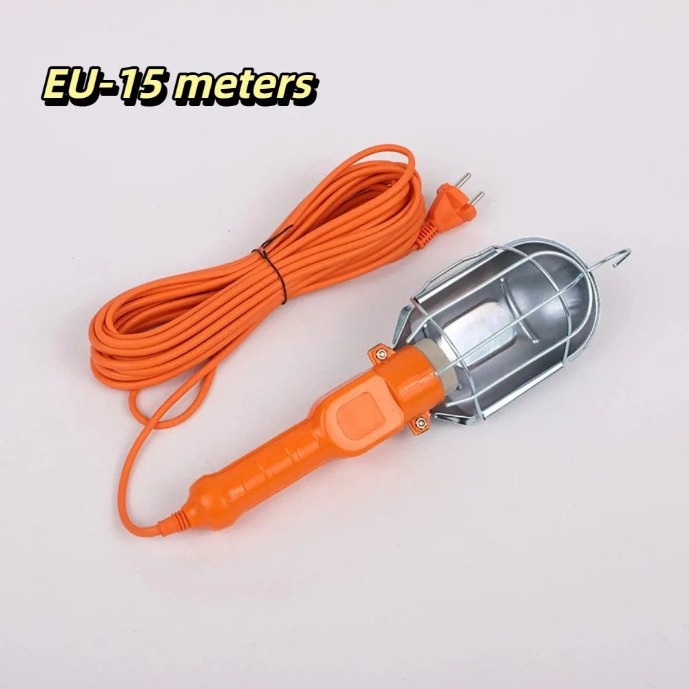 Iron Cover Handheld Work Light Sturdy Protection Steady Illumination Inspection Lamp Long-Lasting Durability for EU/UK Zpaxo EU-15 meters
