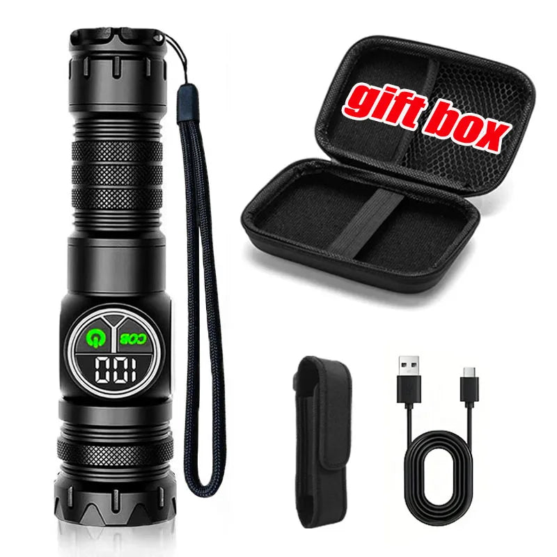Mikenoon 2000LM Rechargeable LED Flashlight – COB & Magnetic Tactical LED Flashlight Zpaxo With Gift Box