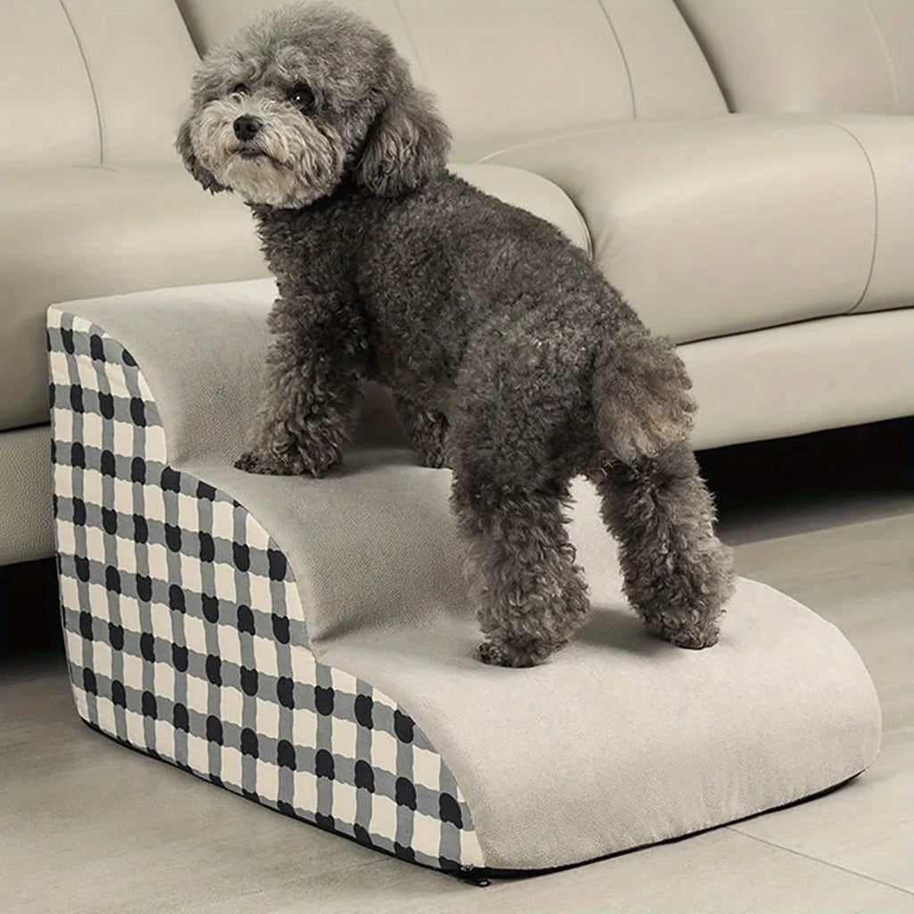 Pet 2/3 Steps High Density Foam Dog Secure Stairs Ramps Non-Slip Pet Steps for Older Dogs Pet with Joint Pain Sofa Bed Ladder Zpaxo