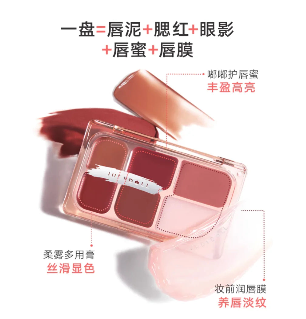 Judydoll Six Lipstick Palette Matte Velvet Cream Multi Purpose Paste Zpaxo