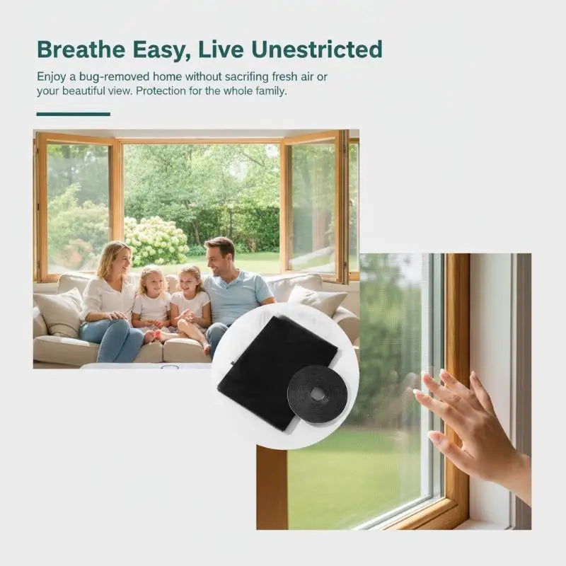 Anti Fly Mosquito Net DIY Self-adhesive Window Mesh Bug Curtains Zpaxo