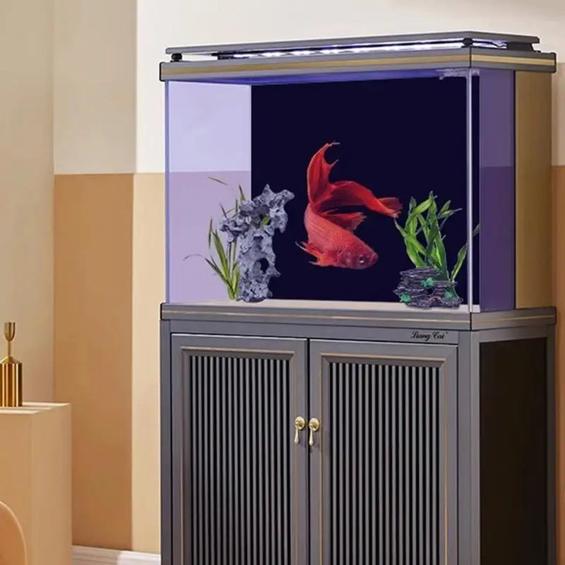 Fish Tank Background Static Cling Black Aquarium Backdrop Sticker