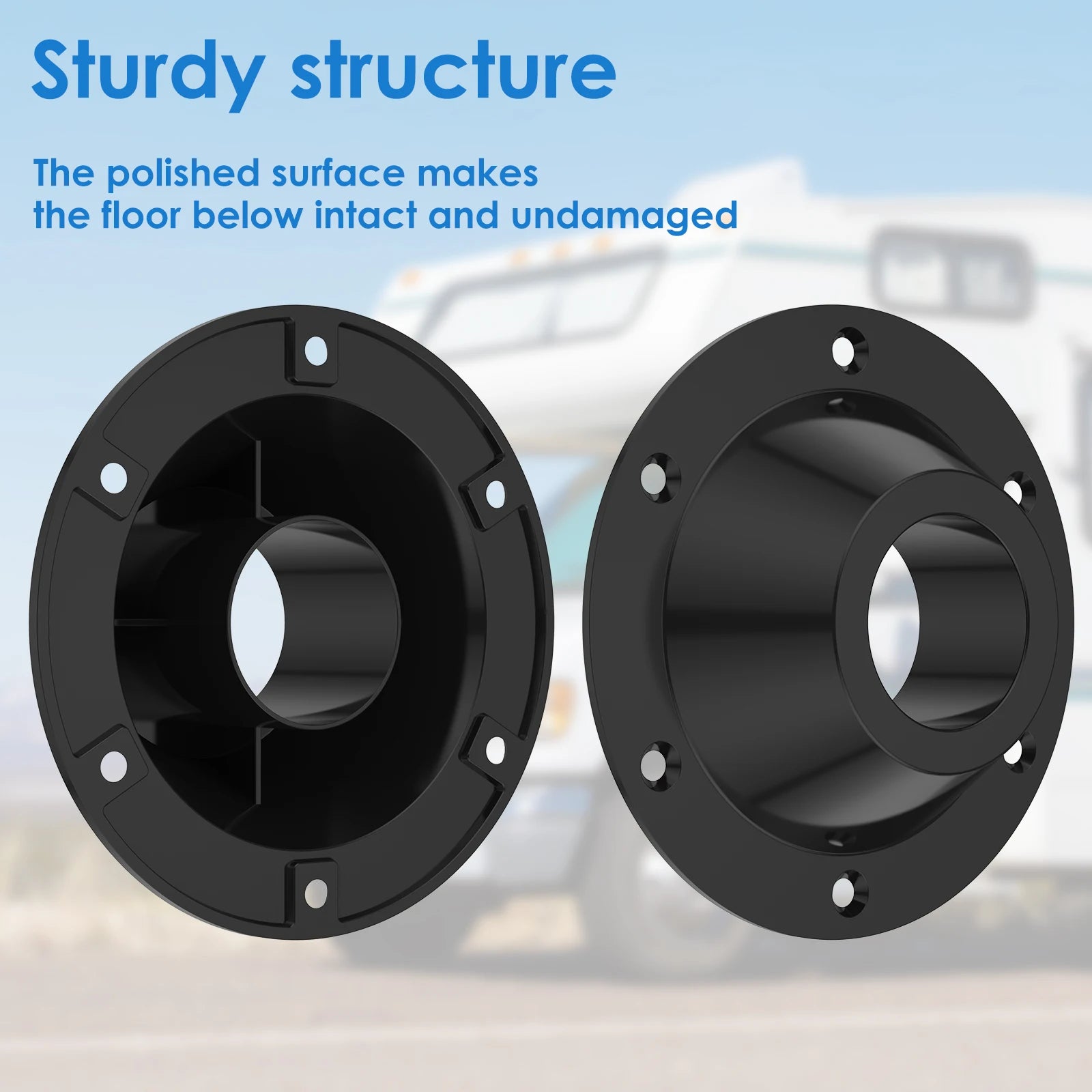 2Pcs RV Table Base Aluminium Alloy Anti-rust Yacht Table Pedestal Table Base Flange Standard Table Floor Mounting Bracket Bases Zpaxo