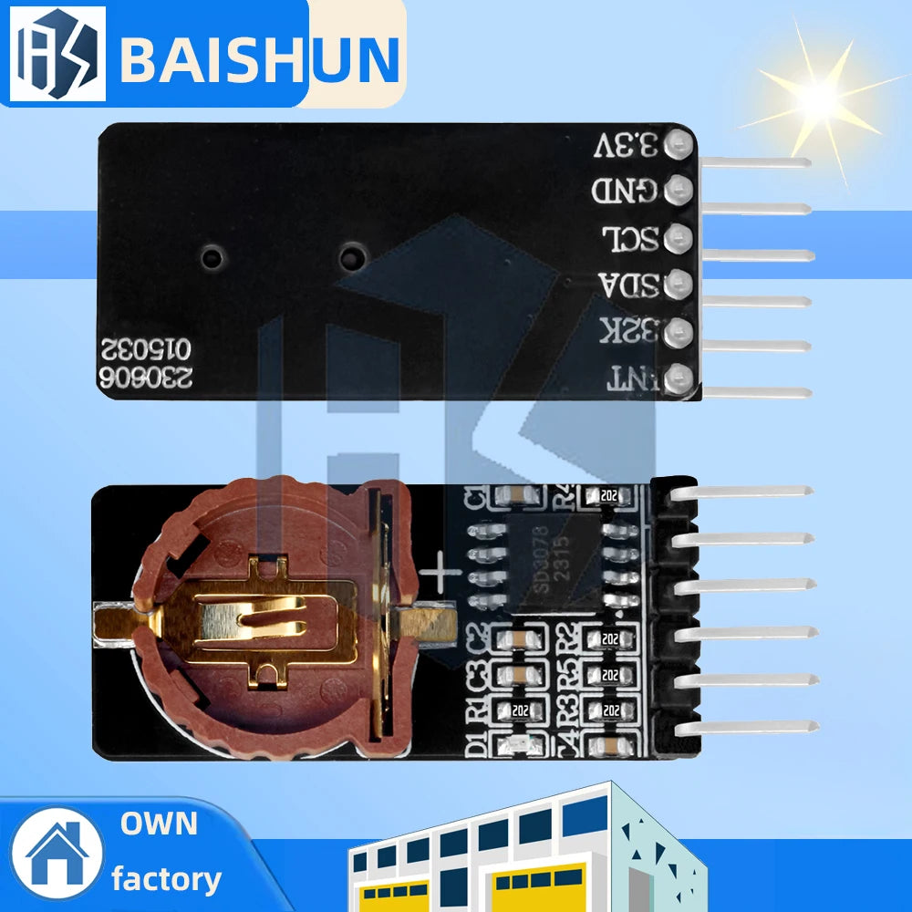 SD3078 Temperature-compensated RTC Module I2C CR1220 Battery Arduino Zpaxo Default Title