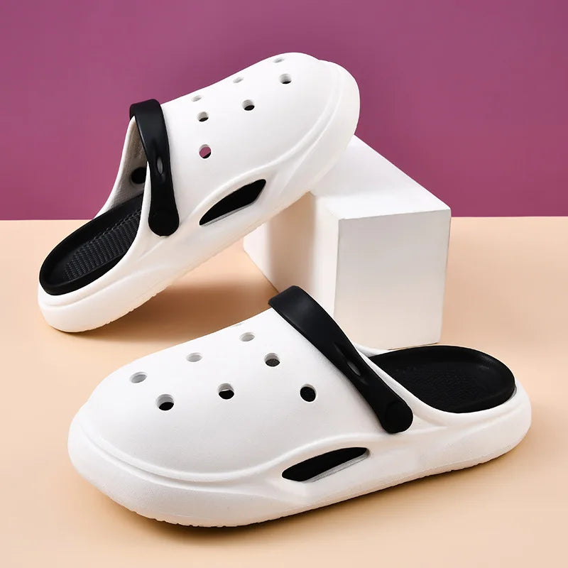 Women's Sandals Summer Outdoor Wear Anti-slip Thick Bottom Beach Zpaxo White And Black 39-40