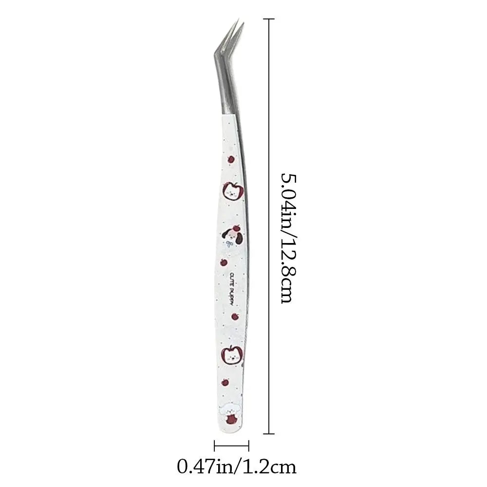 Stainless Steel Curved Stickers Tweezers Precision Anti-static False Zpaxo