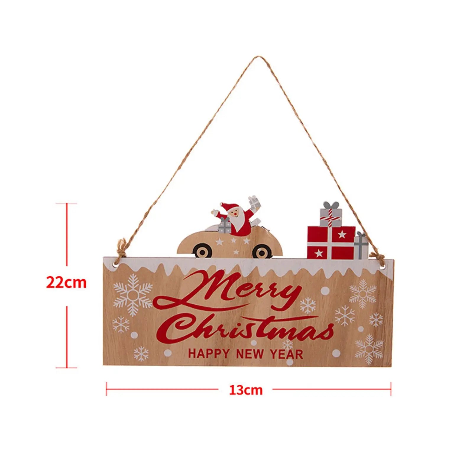 Merry Christmas Wooden Door Sign – Farmhouse Hanging Plaque Christmas Wall Plaque Zpaxo