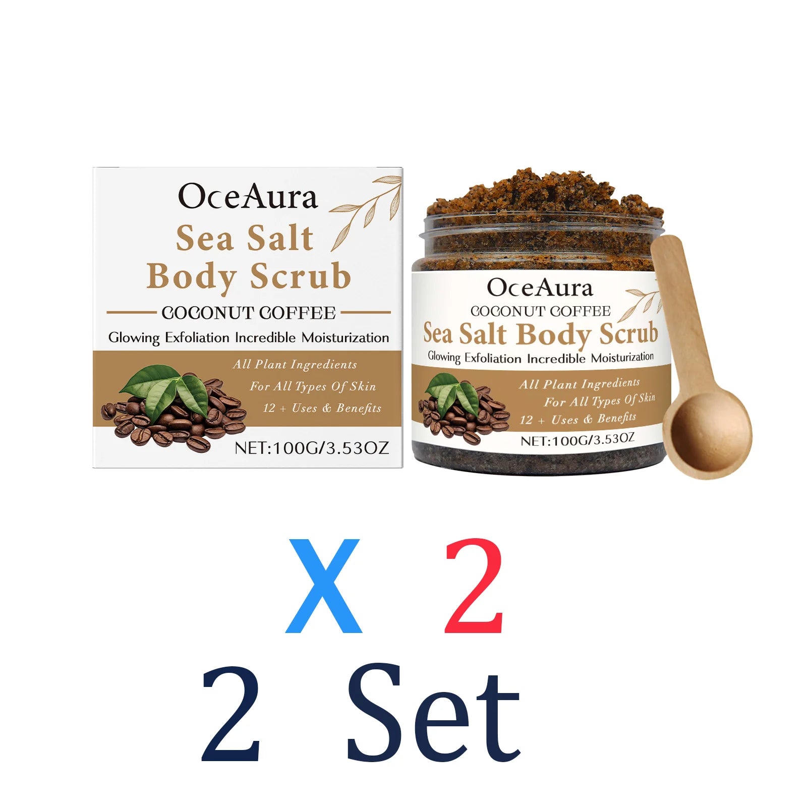 Coconut Coffee Body Scrub Exfoliating Dead Skin Dry Skin Remedy Smooth Skin Care Winter Skincare Moisturizing Repairing 100g Zpaxo 2 Set