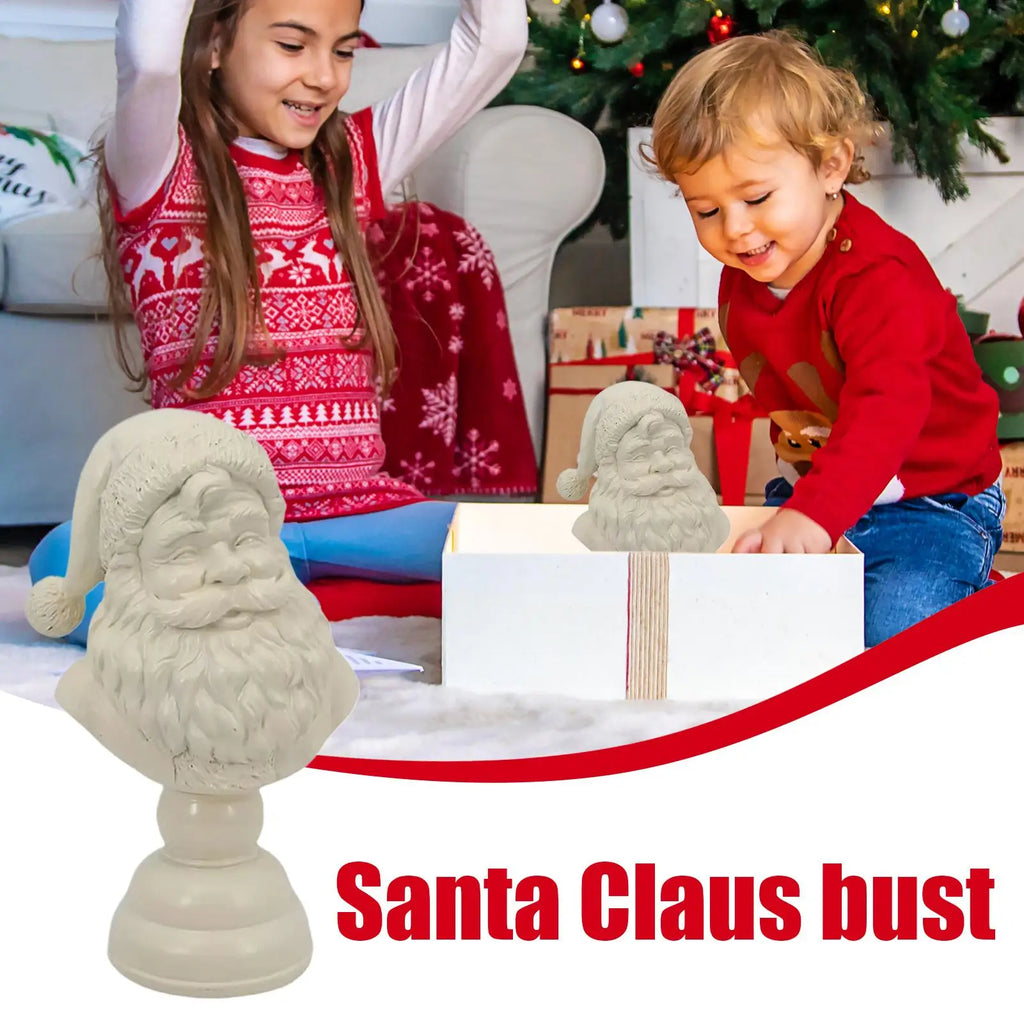 Half Body Santa Claus Resin Statue Figurine Tabletop Ornaments Home