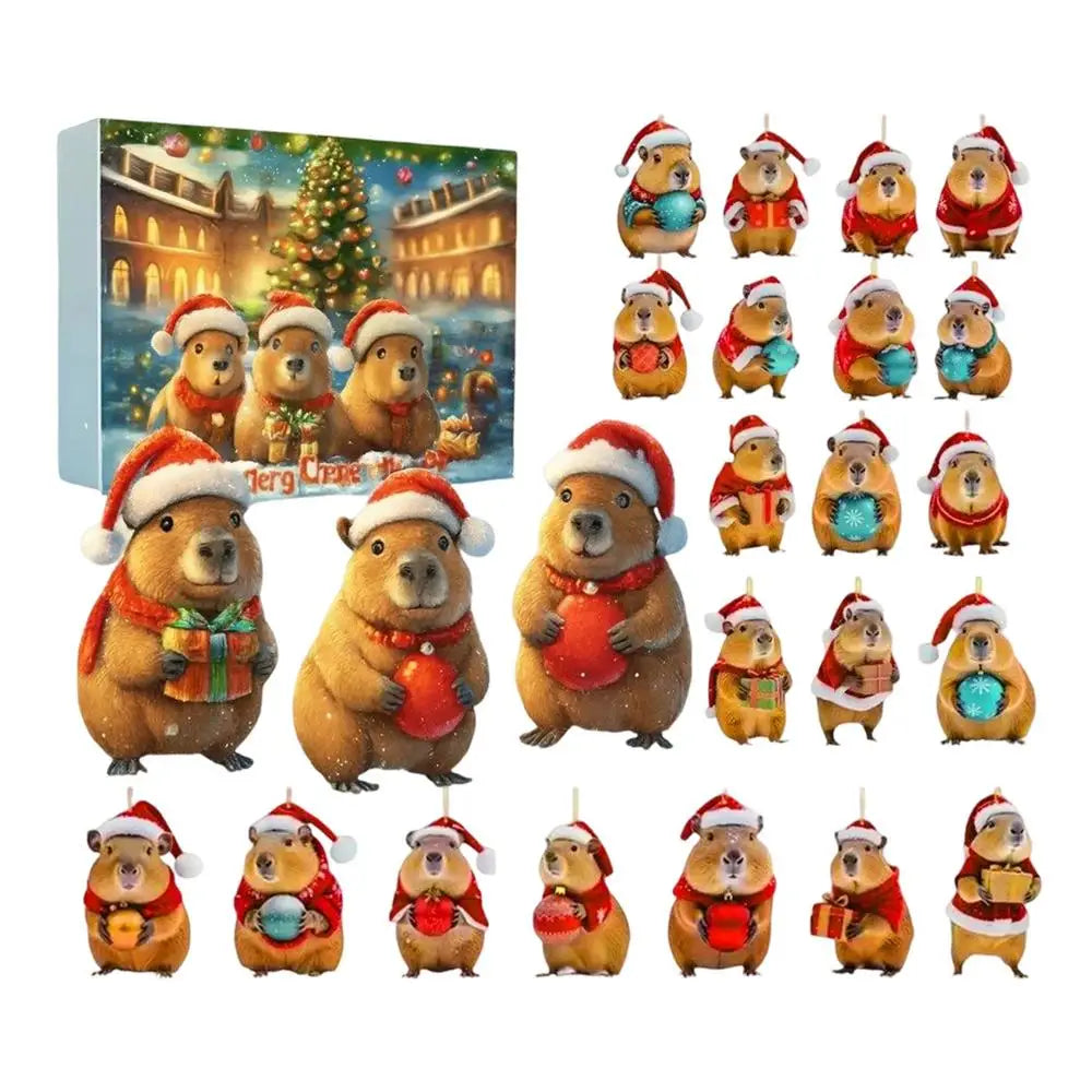 Capybara Advent Calendar 2025 24 Days 2D Acrylic Christmas Countdown