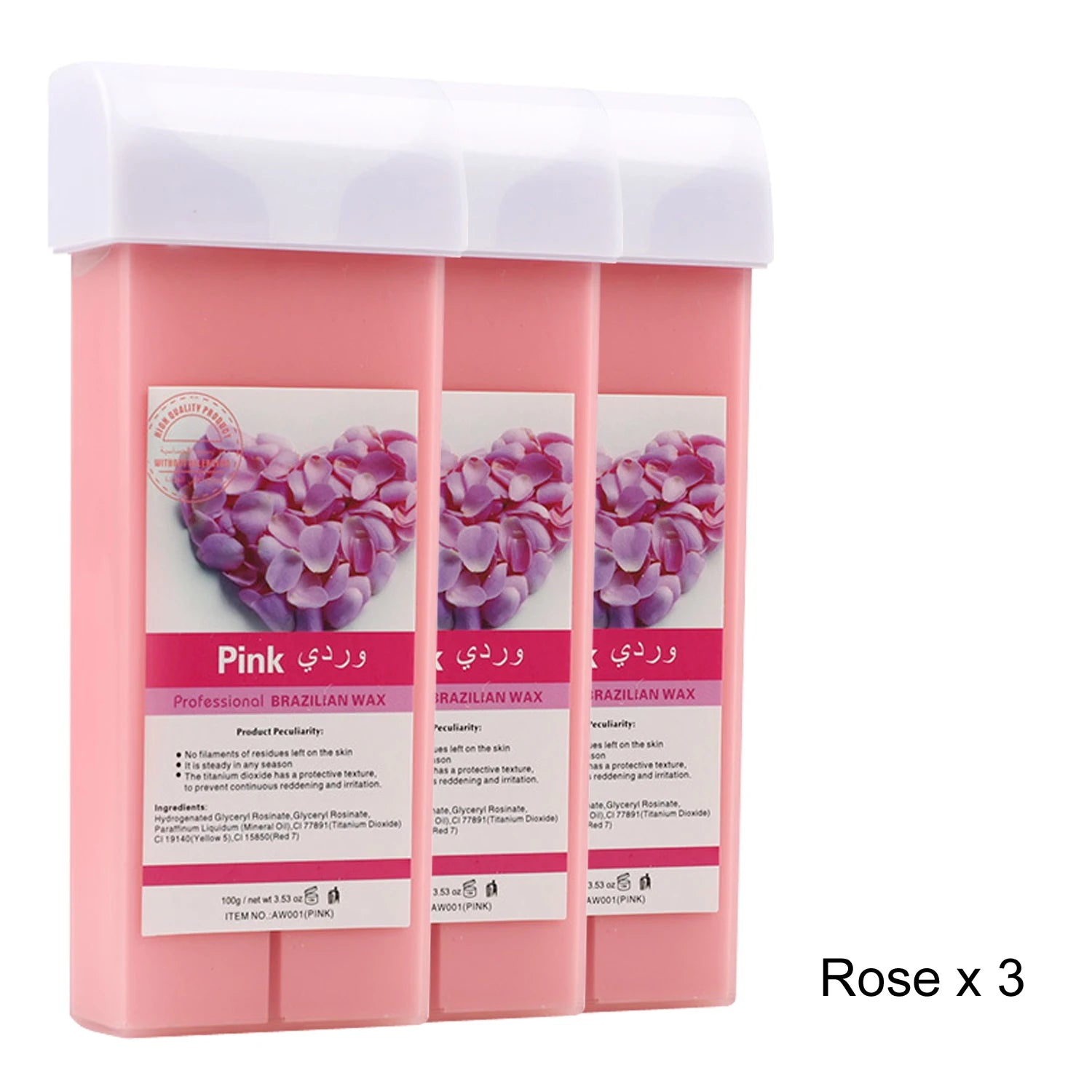 2026 New Hair Removal Wax Refill Soft Wax Roller for Roll-On Depilatory Body Hair Removal Tool 1/3/6Pcs Options Zpaxo 072-RoseX3
