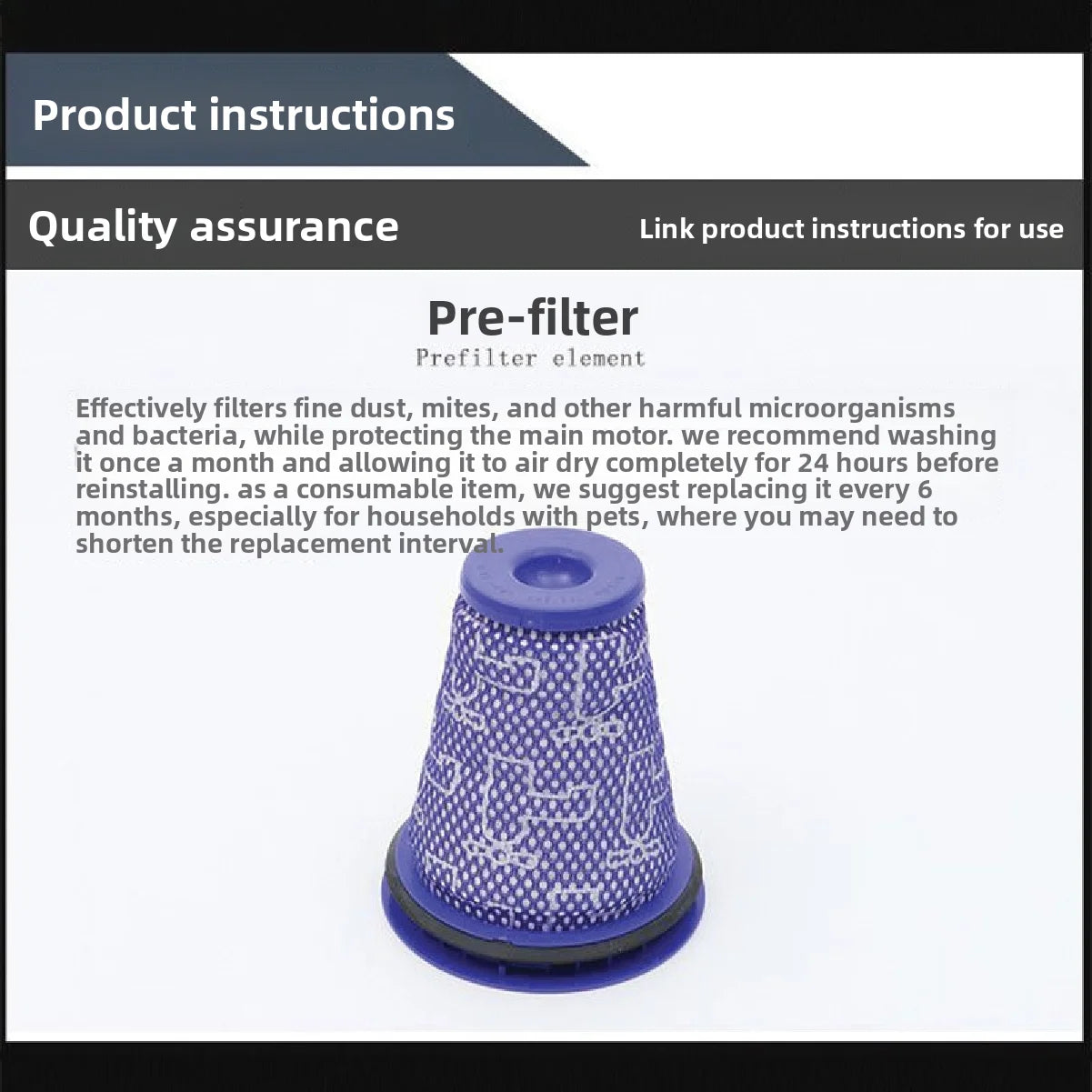 Pre Filter Replacement For Dyson Vacuum CY18 CY22 CY23 CY24 CY25 DY7 DY5 DY75 DY77 DY78 Washable Vacuum Cleaner Filter Accessori Zpaxo