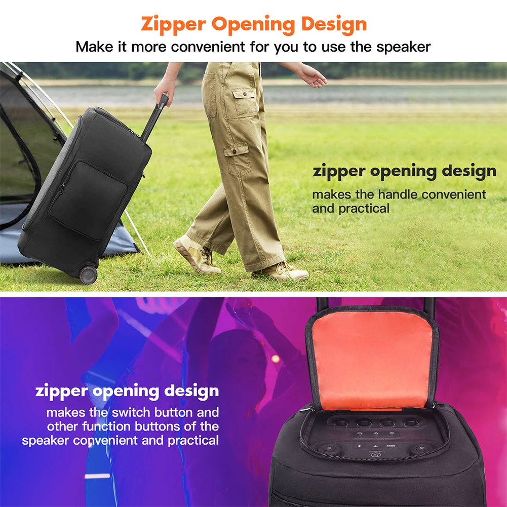 Portable Speaker Dust Case Zipper Closure Padded Protective Cover