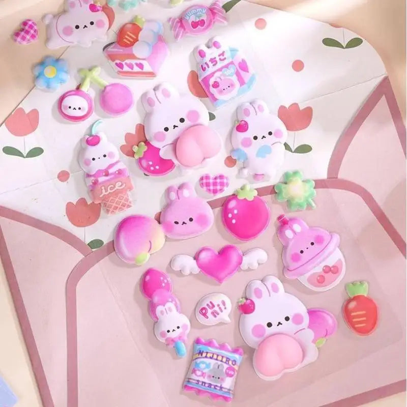 Kids Kawaii Cartoon 3D Fart Peach Stereo Sticker Stereoscopic Lovely