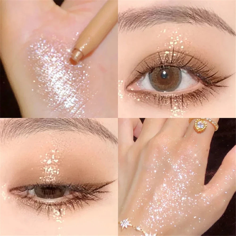 Sweet Mint Lying Silkworm Pencil Galaxy Glitter Eyeshadow Pen Long-lasting Waterproof Shiny Eyeliner Outline Pen Stick Makeup Zpaxo