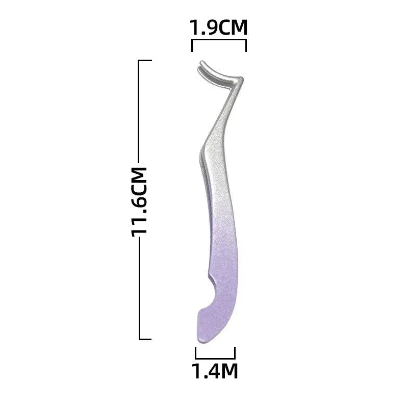 1/4 Gradient Eyelash Comb Tweezers Stainless Steel Anti-Static Non-Magnetic Professional Lashes Extension Tweezers Makeup Tools Zpaxo Purple-7shape