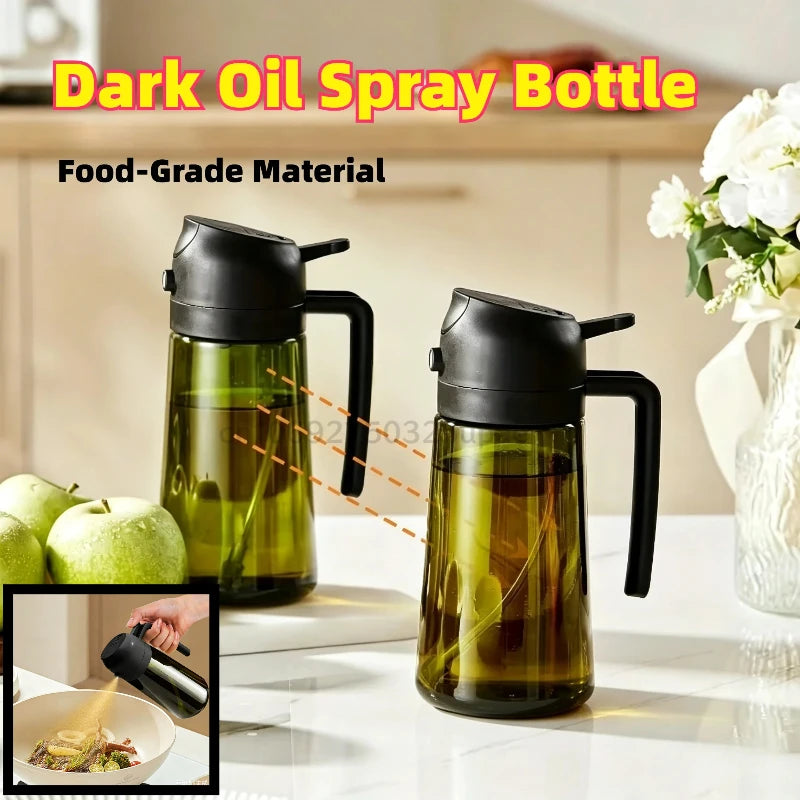 2-in-1 Oil Dispenser & Sprayer 500ML Leakproof Olive Oil Sprayer Bottle for Cooking Spray Airfryer BBQ Camping Zpaxo