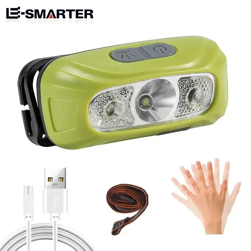 ESMARTER Mini COB LED Sensor Headlamp – USB Rechargeable