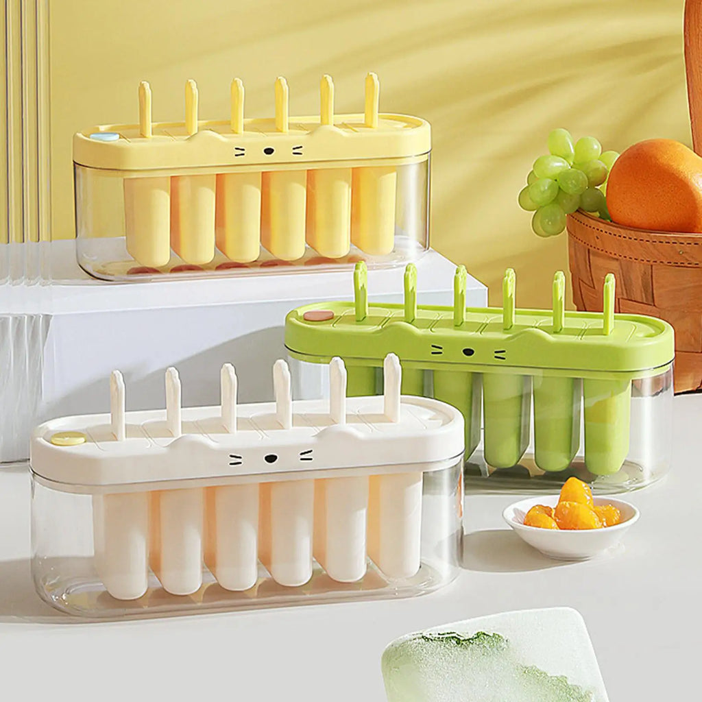 6-Cavity Popsicle Mold – Ice Pop Maker with Sticks Popsicle Mold Zpaxo