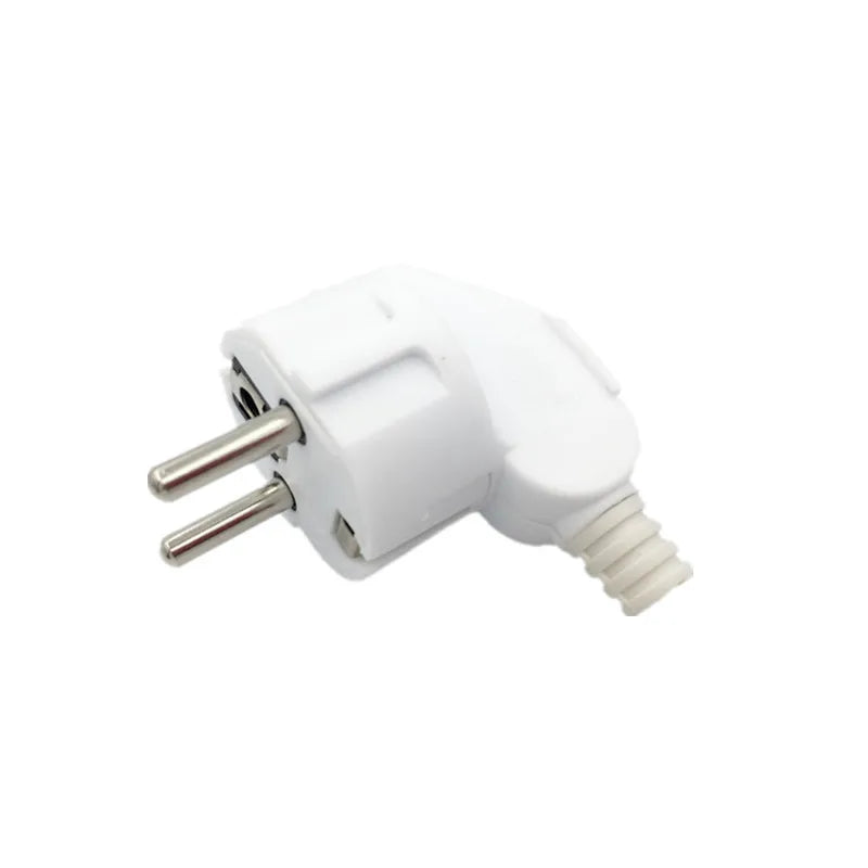 Repalcement EU AC Outlet Spain Korea Rewireable Socket Outlet Male Female Wiring Plug Extension Cord Cable Connector Power Cable Zpaxo White