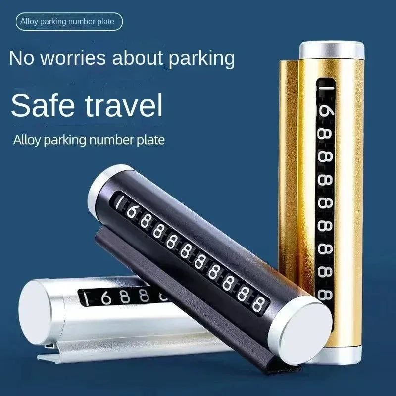 Aluminum Temporary Parking Card – Rotating Phone Number Plate
