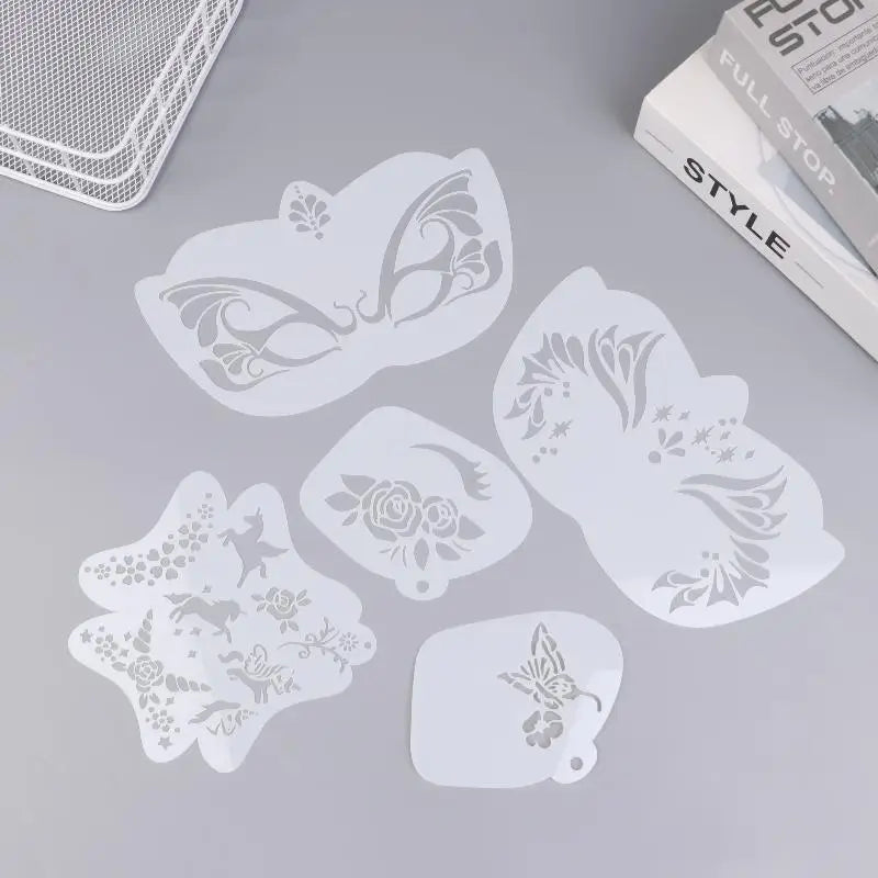 8 Face Paint Stencils Professional Body Art Adults Kids Easily Use Zpaxo