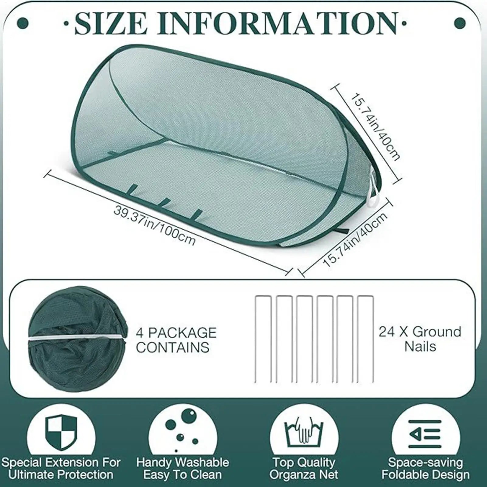 Foldable Plant Protection Netting Pop-up Garden Row Covers Ground