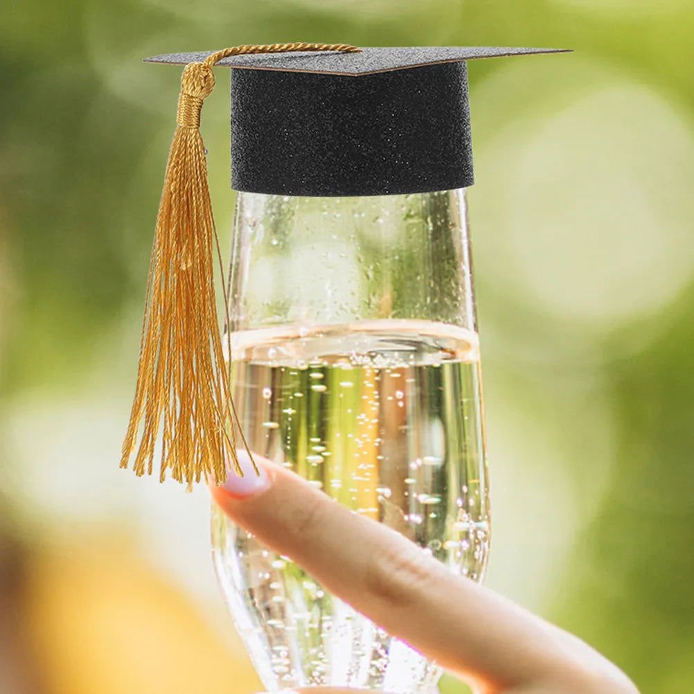 Graduation Hat Goblet Covers Tassel Doctor Cap Design Wine Cover