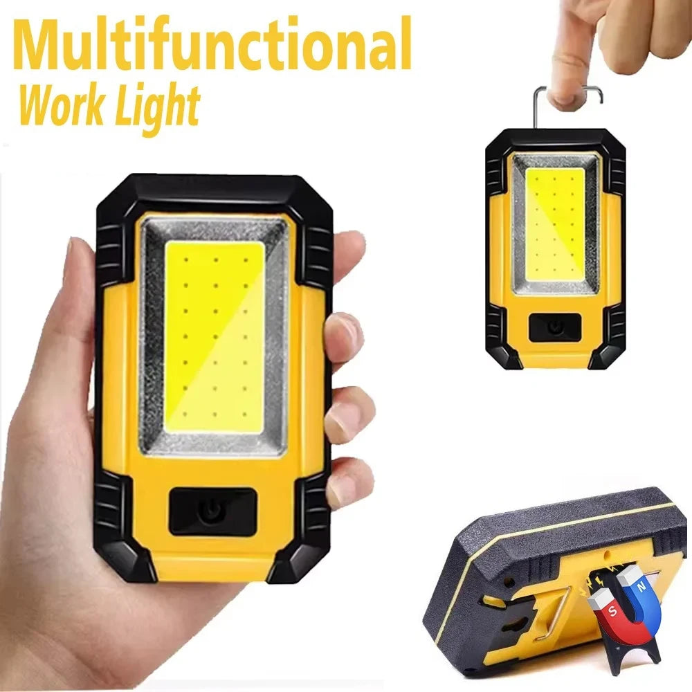 4000mAh COB LED Work Light – Magnetic, Hook & Rechargeable