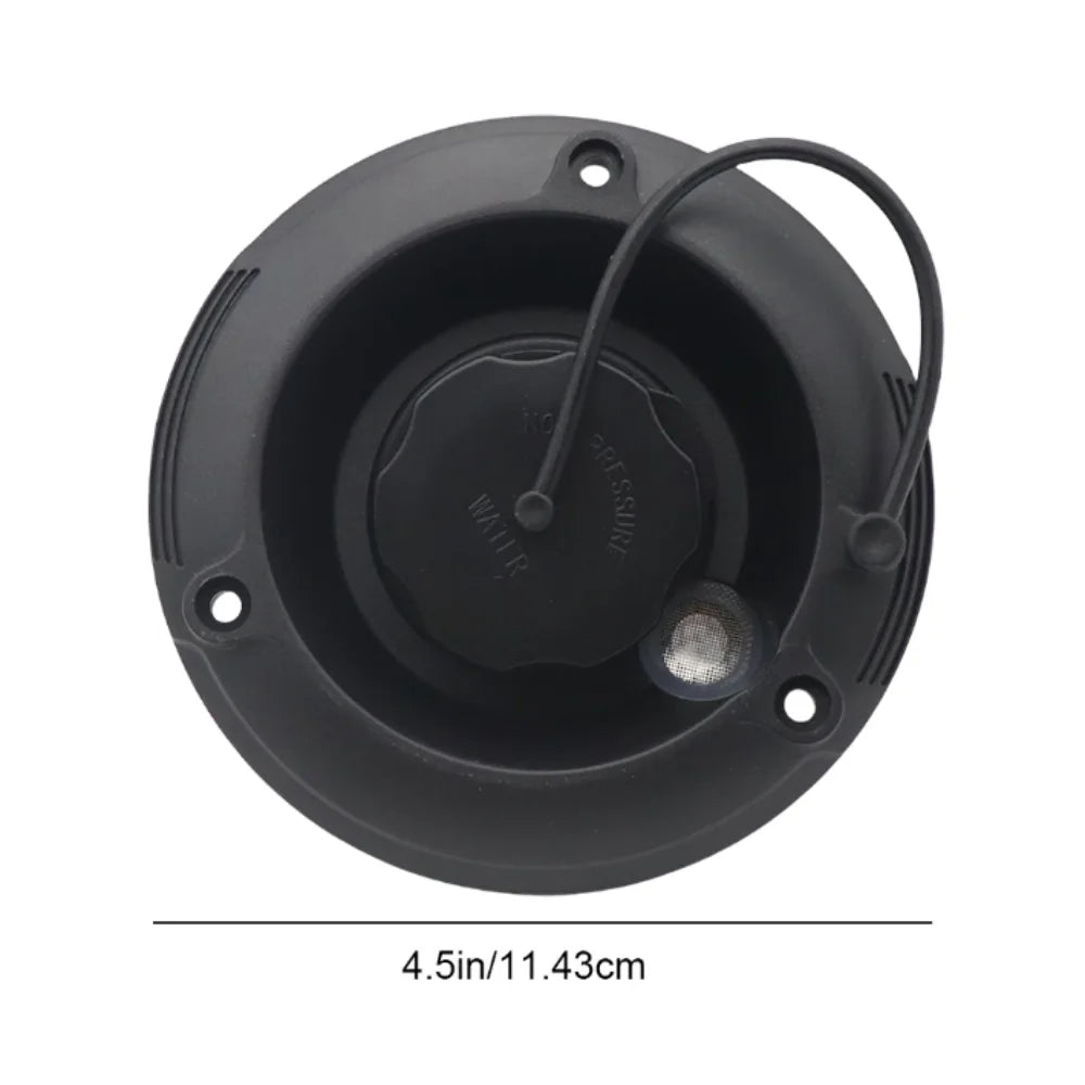 Black RV Gravity Water Inlet Plastic Round Fresh Fill Hatch Trailer Zpaxo Black