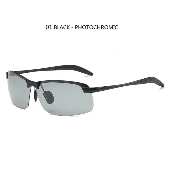 Photochromic Sunglasses Men Polarized Driving Chameleon Glasses Male Zpaxo BLACK CHAMELEON