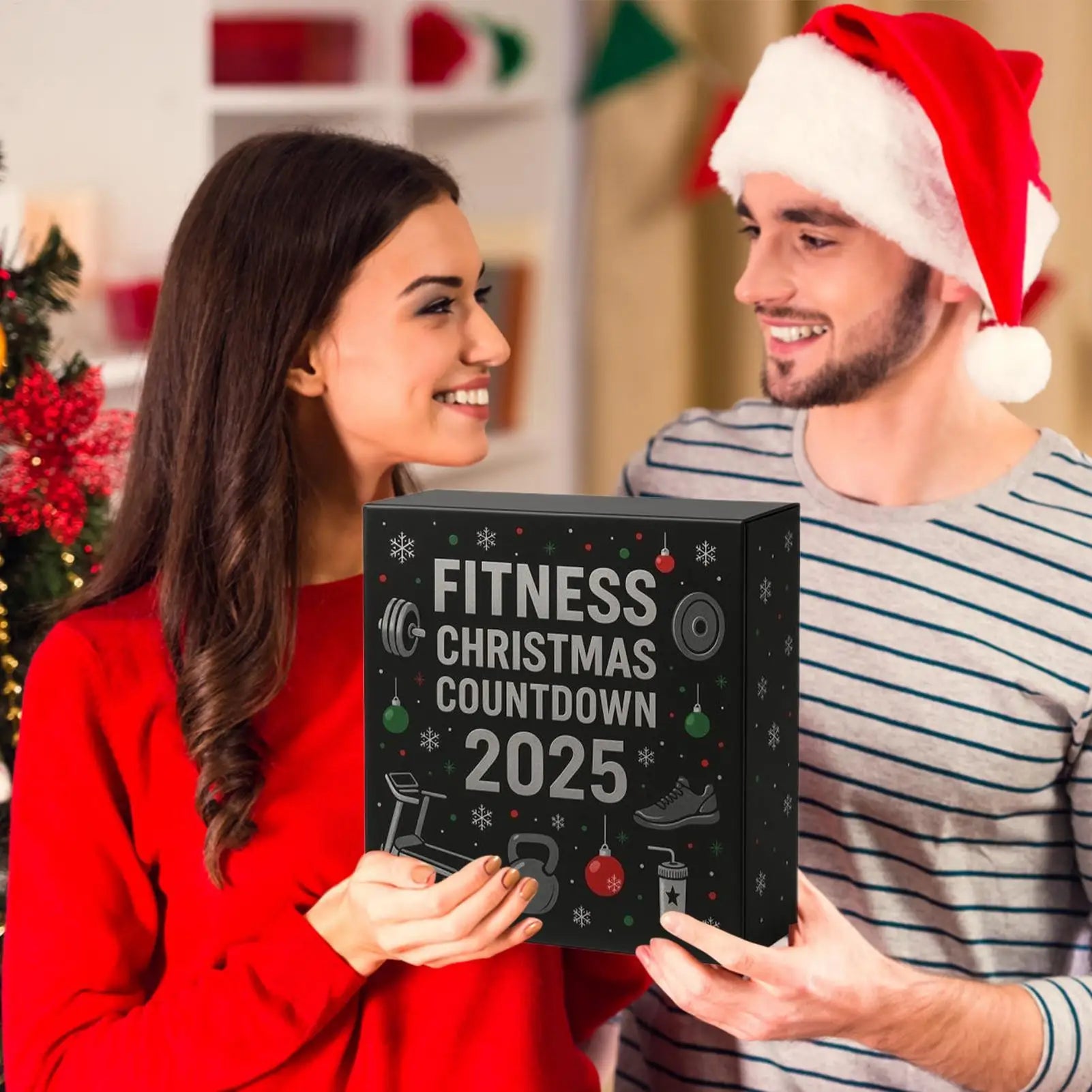 Christmas Countdown Calendar 2025 Fitness Gym Theme 24 Days 2D