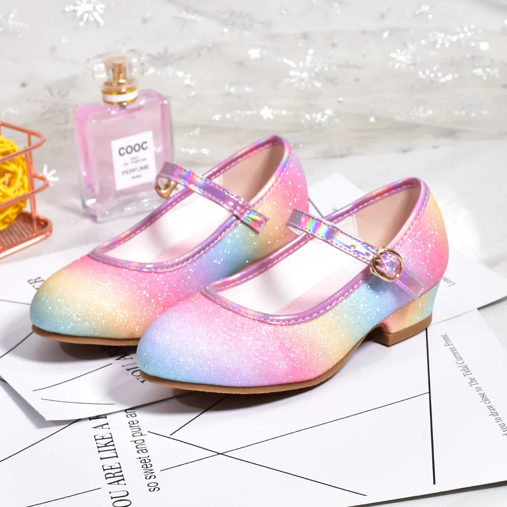 Girls' Leather Princess Shoes 2023 Children's Round-toe Soft-sole Zpaxo
