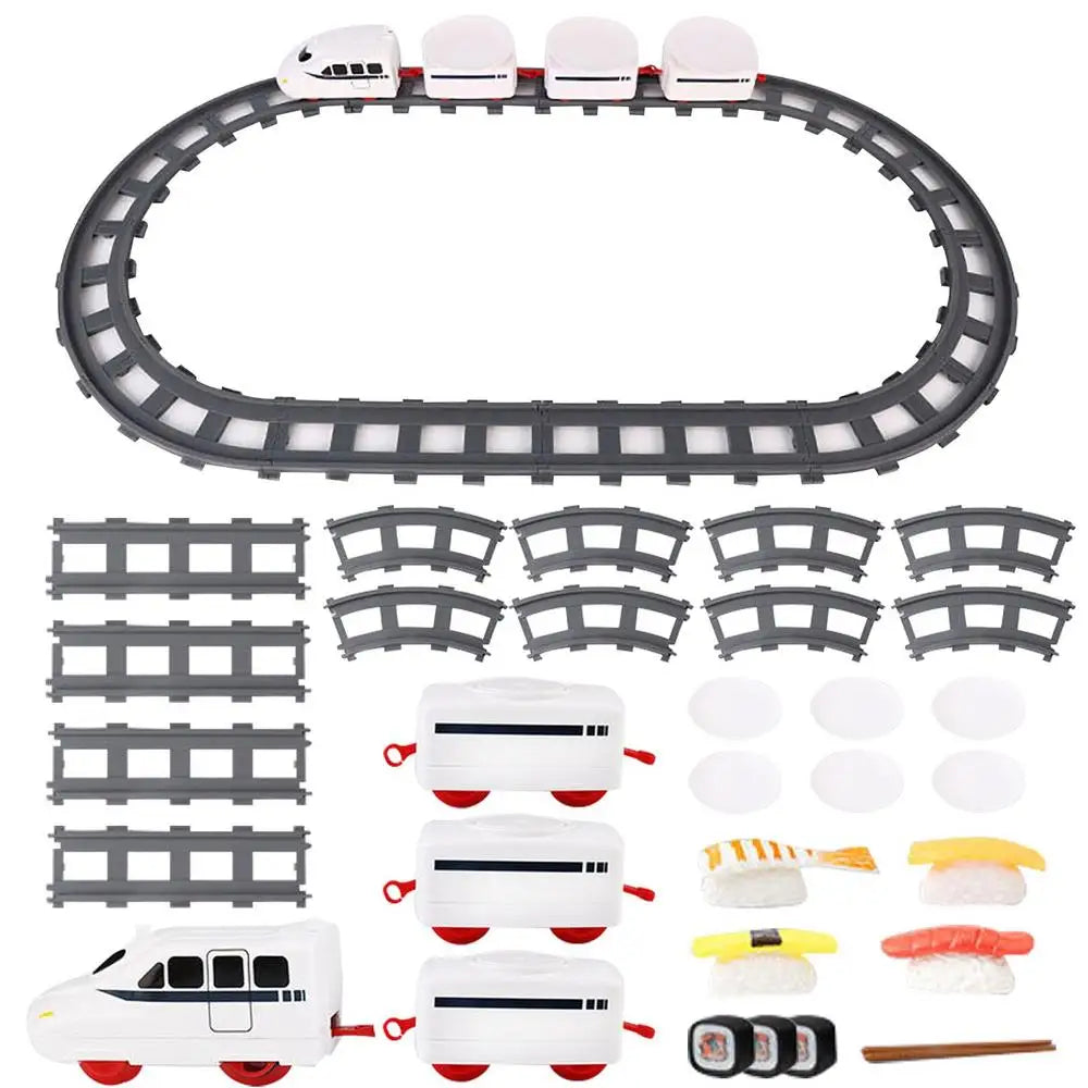 Rotating Battery Operated Train Set For Party Sushi Display Table Swing Plate Montessori Toys For Boys Girls Xmas Party Gifts Zpaxo 1 Set CN