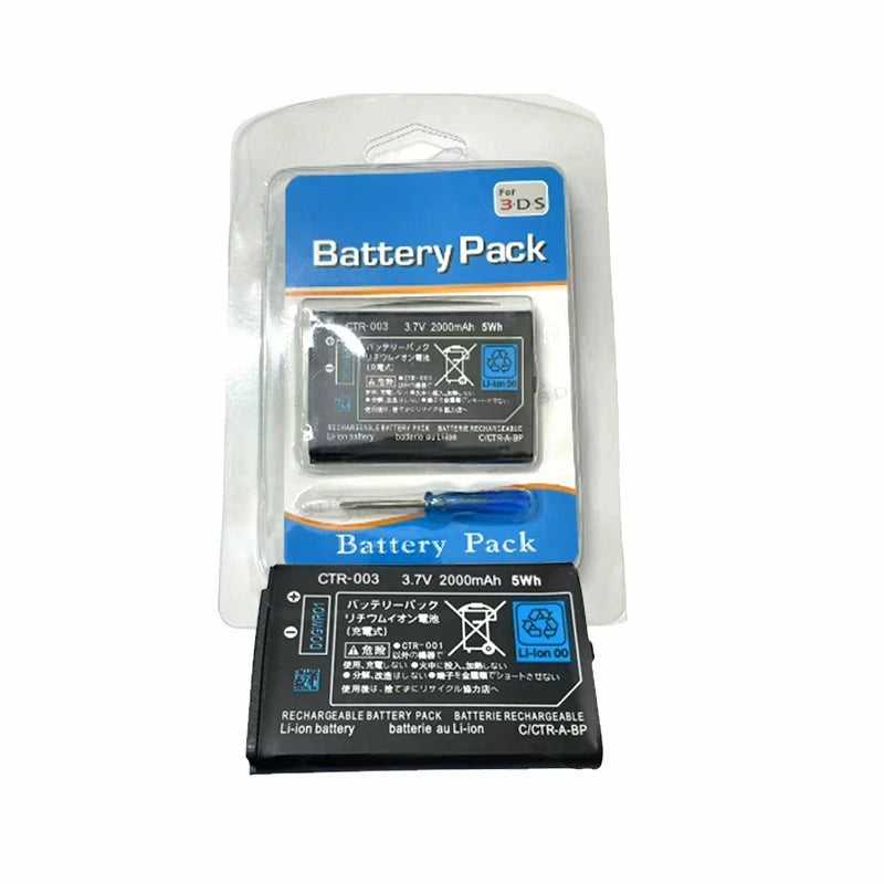 CTR-003 3DS Battery CTR003 2000mAh 3.7V Lithium Ion Batteries for Nintendo 3DS/2DS Game Console N3DS CTR 003 Rechargeable Cell Zpaxo