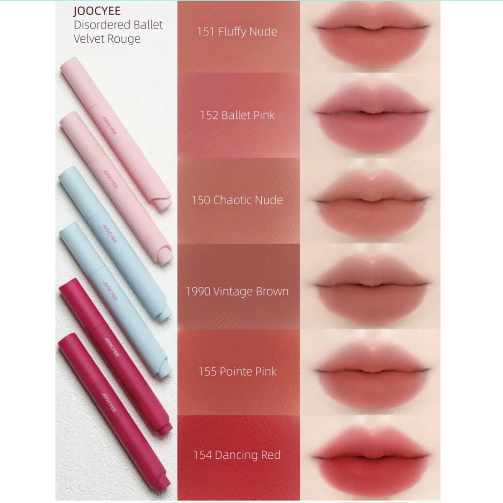 JOOCYEE DISORDERED BALLET LIPSTICK VELVET ROUGE Lip Matte Light Wight Zpaxo