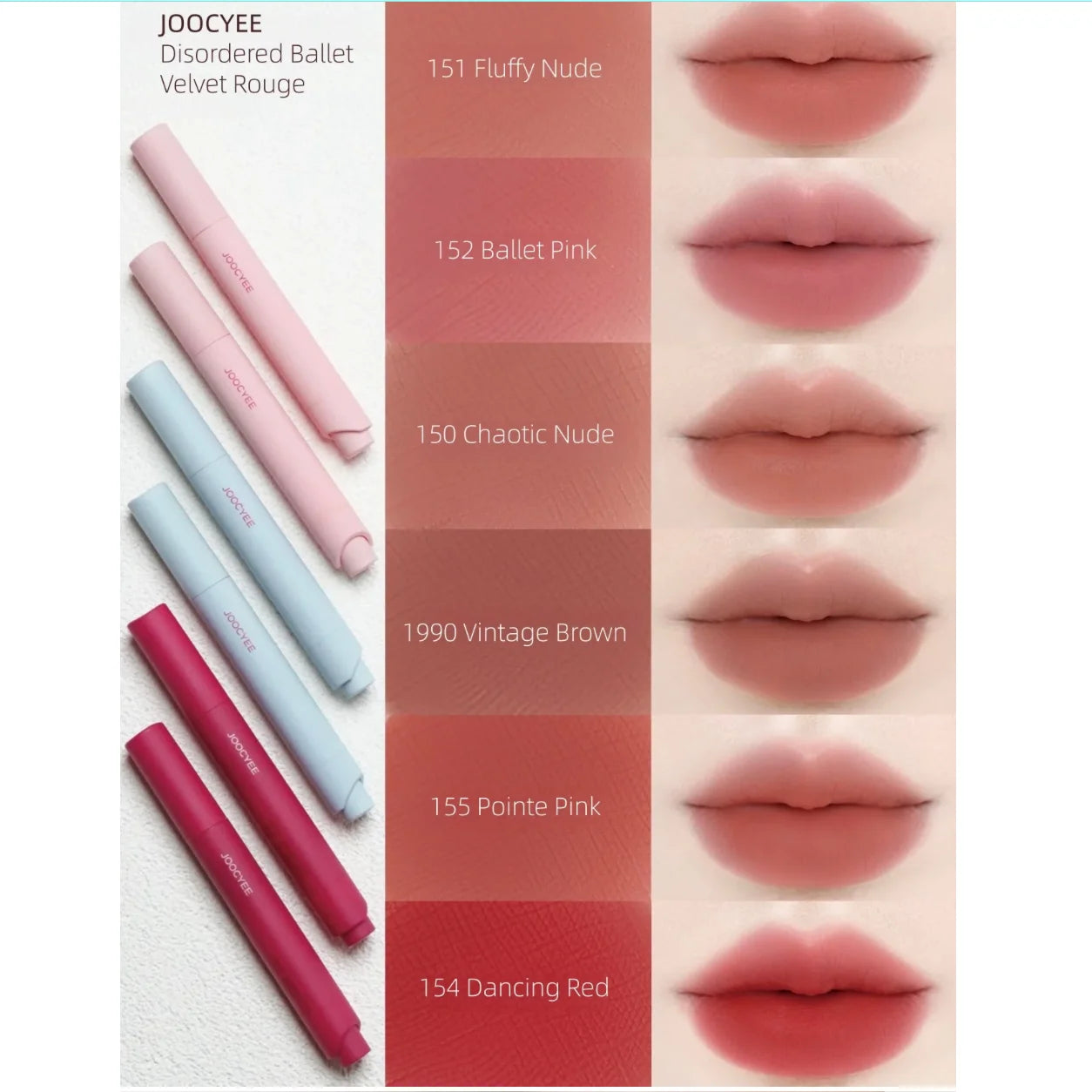 JOOCYEE DISORDERED BALLET LIPSTICK VELVET ROUGE Lip Matte Light Wight Zpaxo