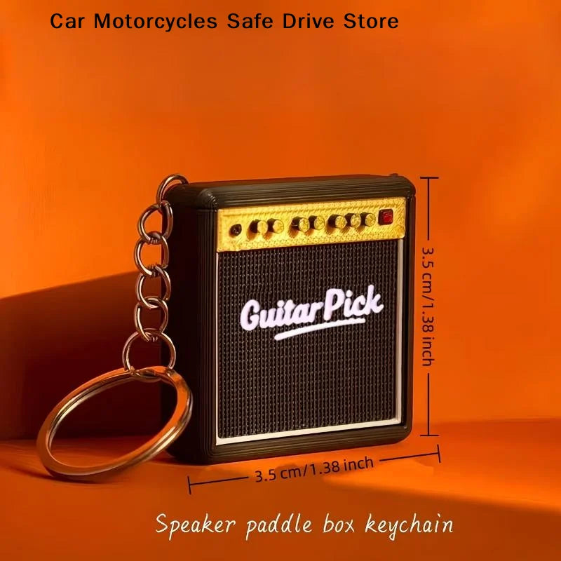 S1 Portable Guitar Pick Storage Box Keychain Hanger Anti-losing Picks