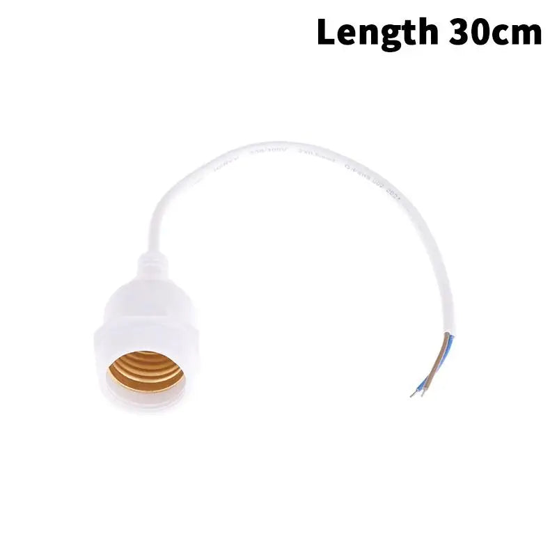 Waterproof E27 Lamp Holder Power Cord Socket 20 30 50 100 Outdoor Zpaxo White 30cm