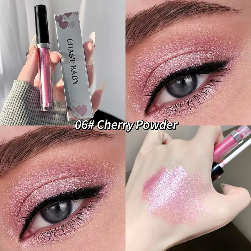 12 Pearlescent Liquid Eyeshadow Makeup Natural Smokey Silver Shimmer Zpaxo 06