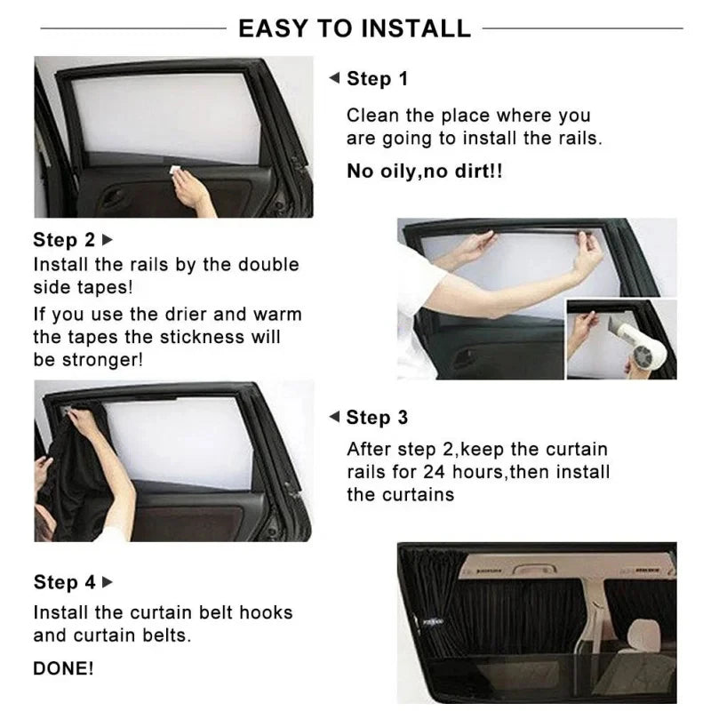 Universal Car Sun Shade Side Window Curtain Auto Foldable Uv