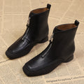 Fashionable Zipper Designer Women's Winter Ankle Boots 2026 Retro Zpaxo black 34