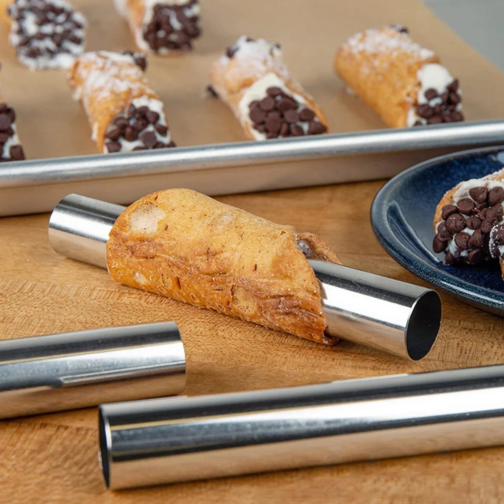 3/5/10Pcs Stainless Steel Cream Horn Mold Large Size Cannoli Tubes Croissant Mold Cones Pastry Roll Baking Tools Zpaxo