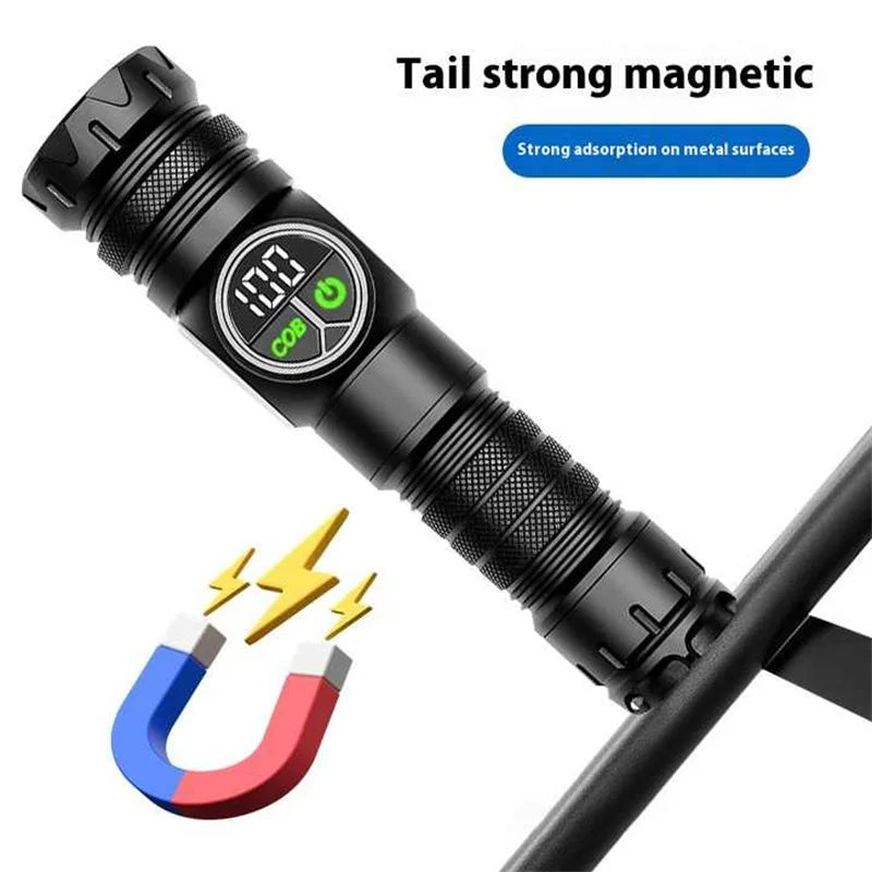 Mikenoon USB Rechargeable LED Tactical Flashlight + COB Side Light Tactical Flashlight Zpaxo