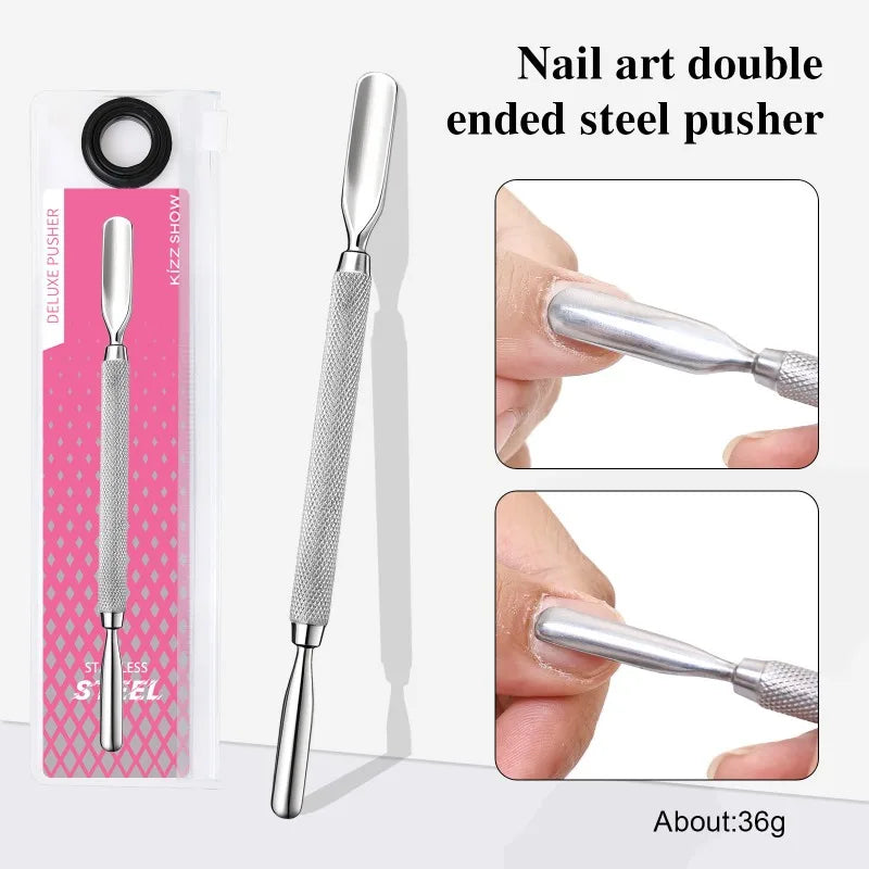 Nail Circle Beveled Head Cuticle Pusher Stainless Steel Art Sanding Zpaxo 06