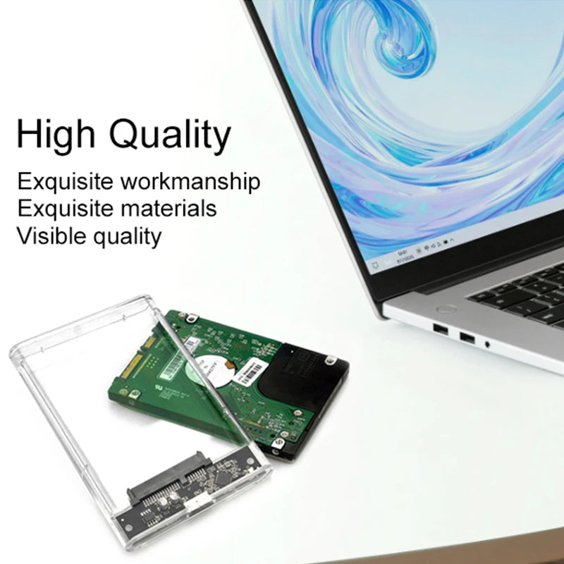USB3 0 Microb Transparent External Storage Case SATA 5Gbps HDD SSD Zpaxo