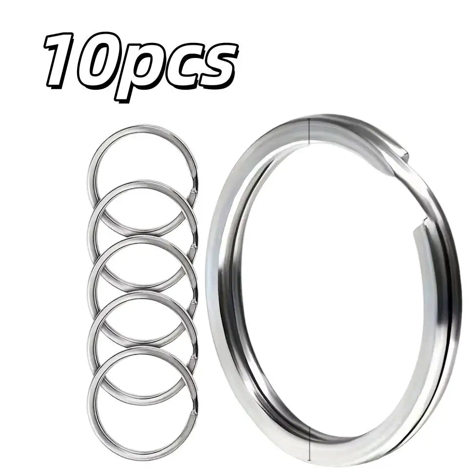 10pcs 304 Stainless Steel Key Rings – 2.54 cm Flat Ring, Separated, for Home, Car & Men's Accessories Zpaxo 10pcs